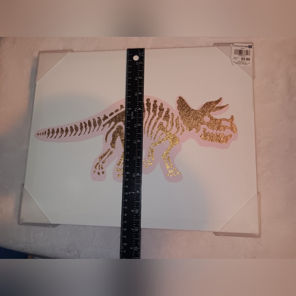 NWT Christmas Tree Shops Dinosaur Canvas Wall Art Triceratops - Picture 2 of 7